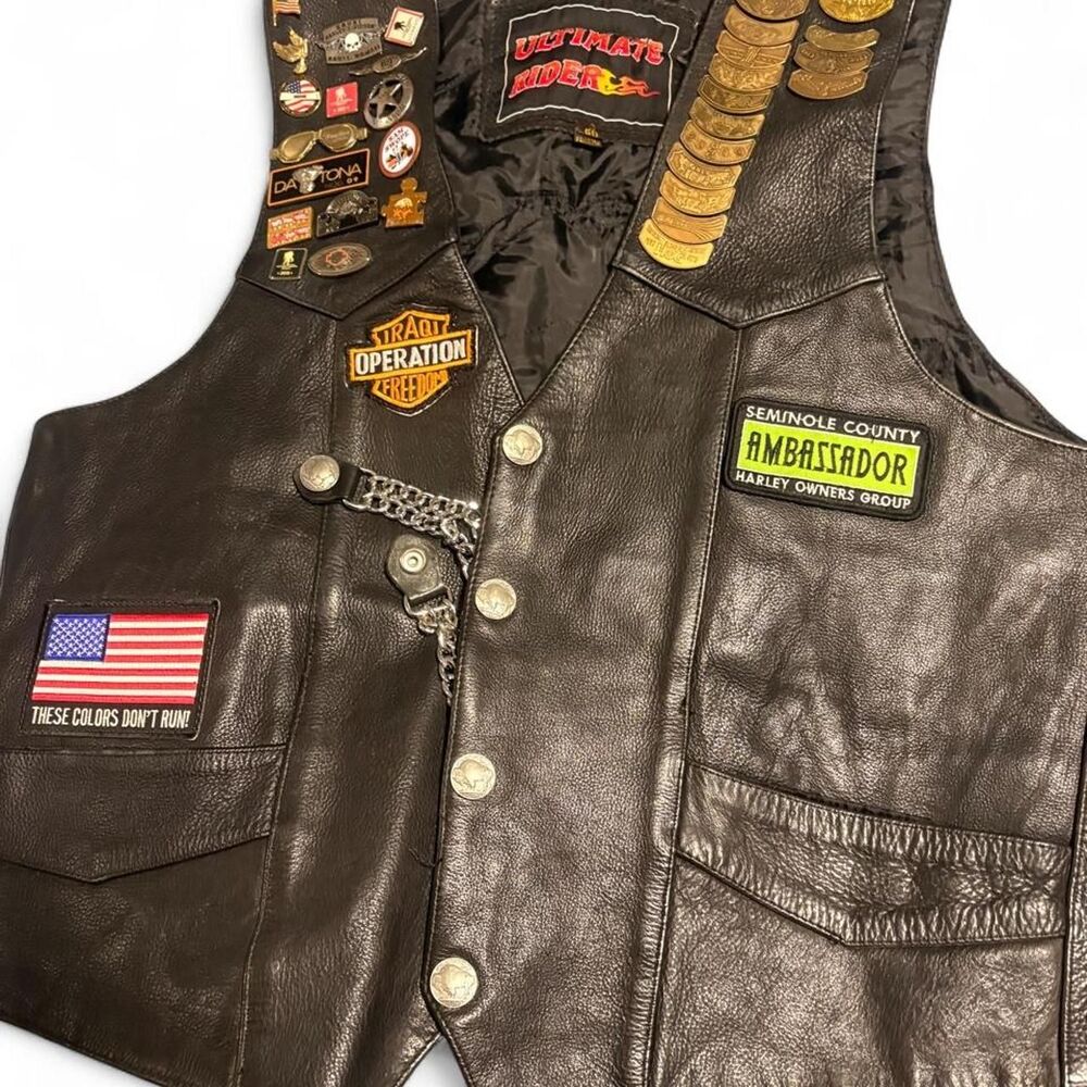 Harley-davidson Women's Black and Brown Gilet
